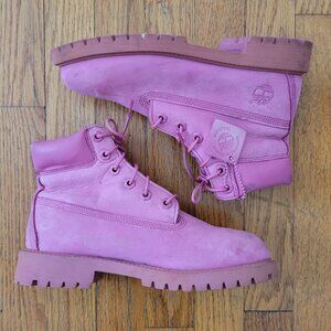 Timberland Pink Nubuck Leather Lace Up Ankle Boots 6 Primaloft 200